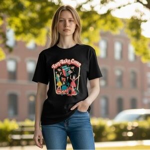 Trendy Black Graphic Tee for Women